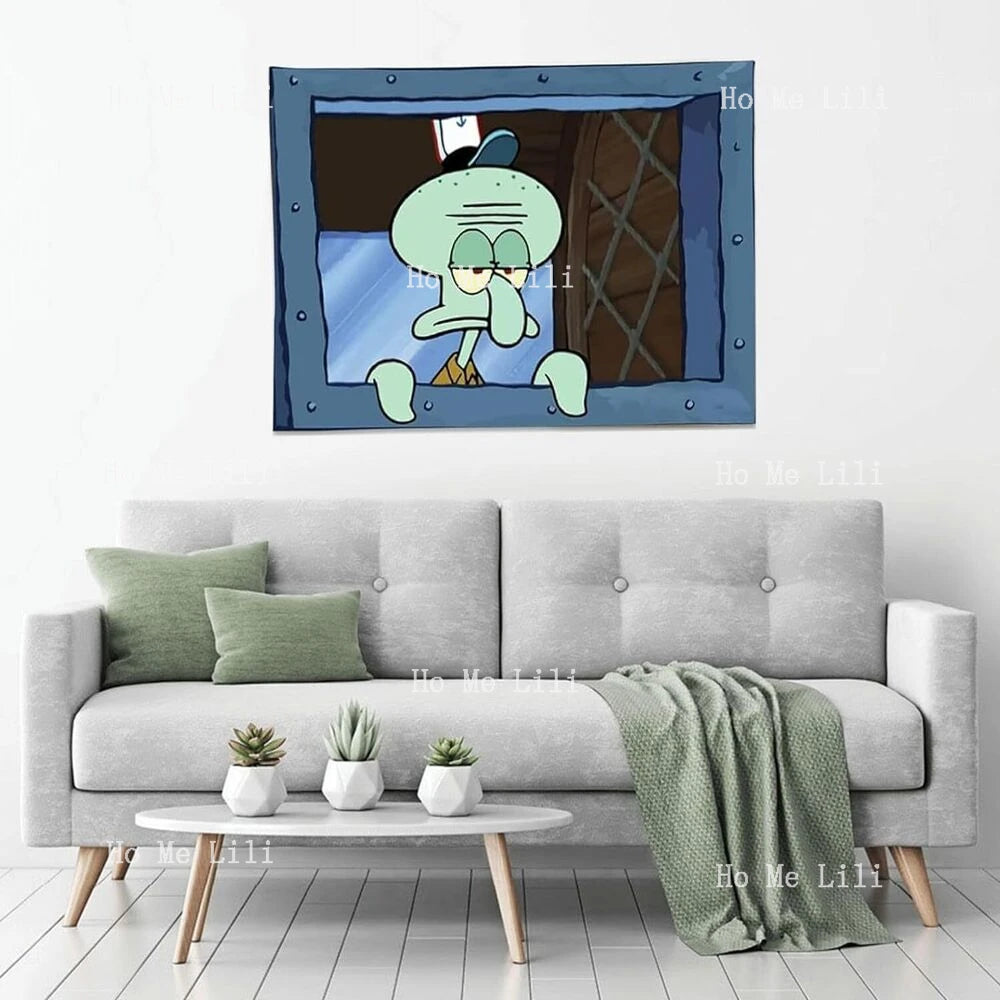 Funny Meme Tapestry Octopus Cartoon Anime Tapestry Wall Hanging Colle