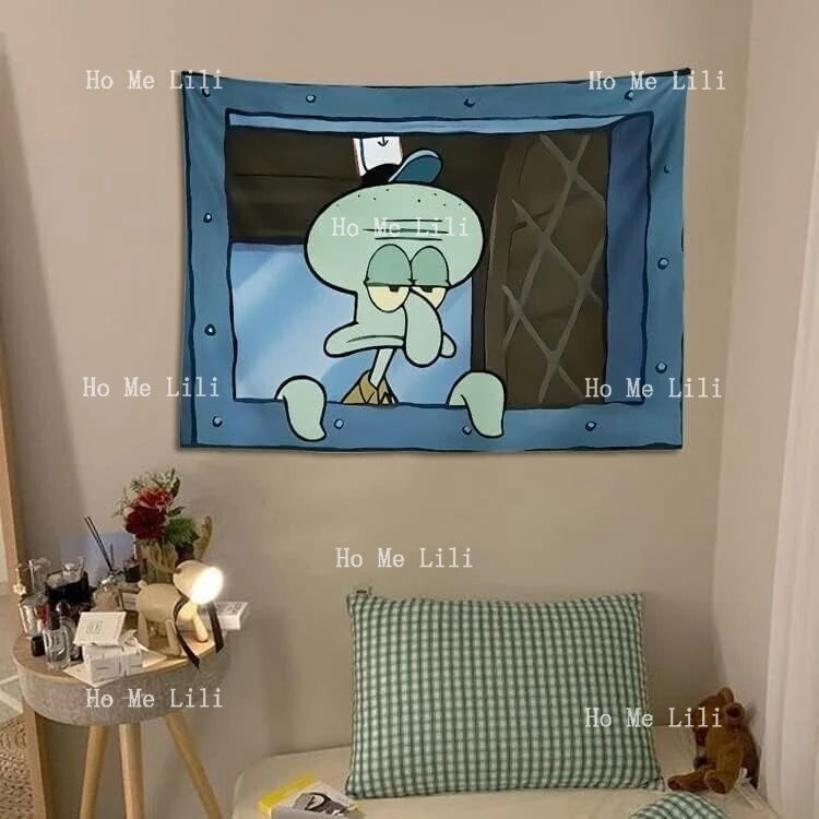 Funny Meme Tapestry Octopus Cartoon Anime Tapestry Wall Hanging Colle